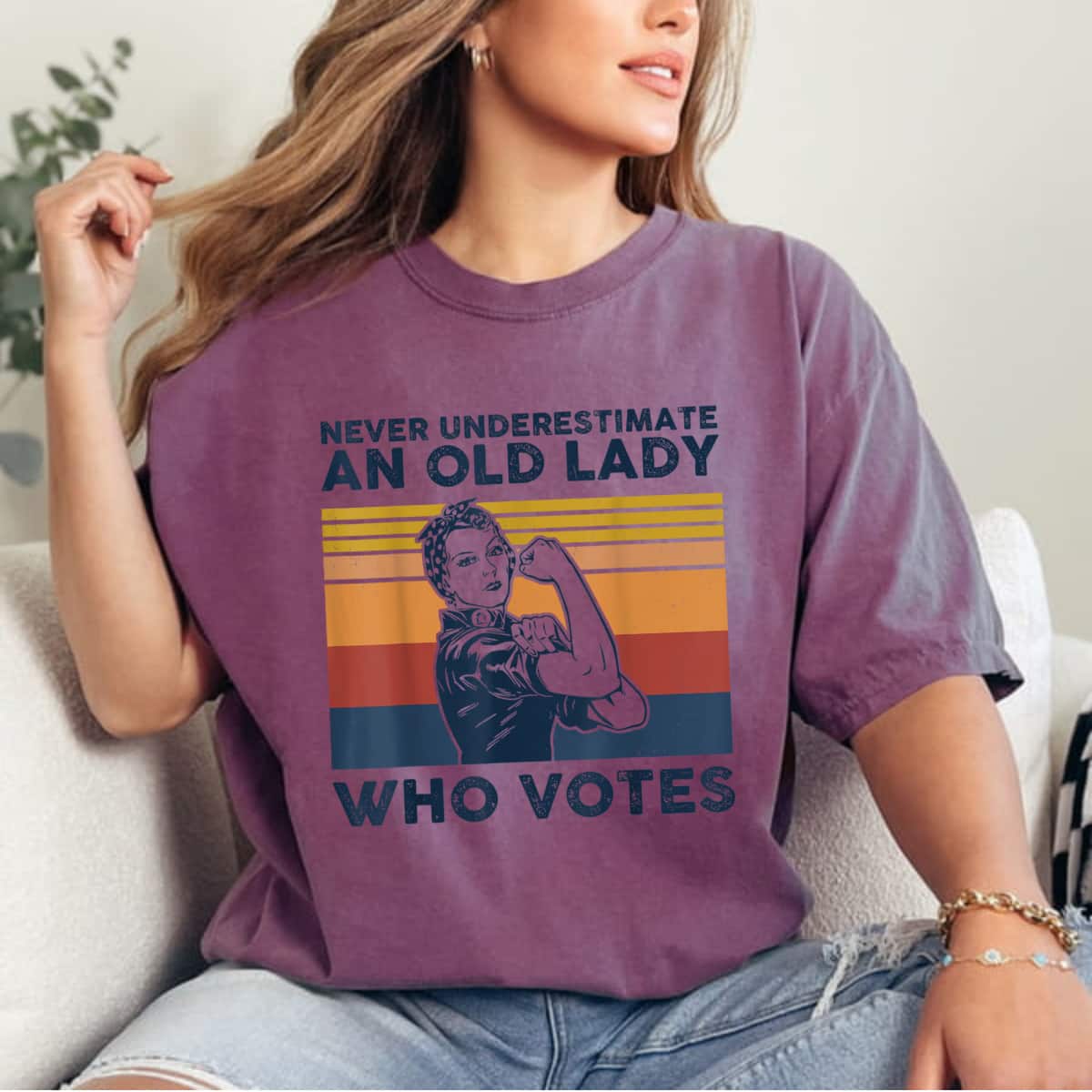 Never Underestimate An Old Lady Who Votes Empowered T-Shirt Never Underestimate An Old Lady Who Votes Empowered T-Shirt