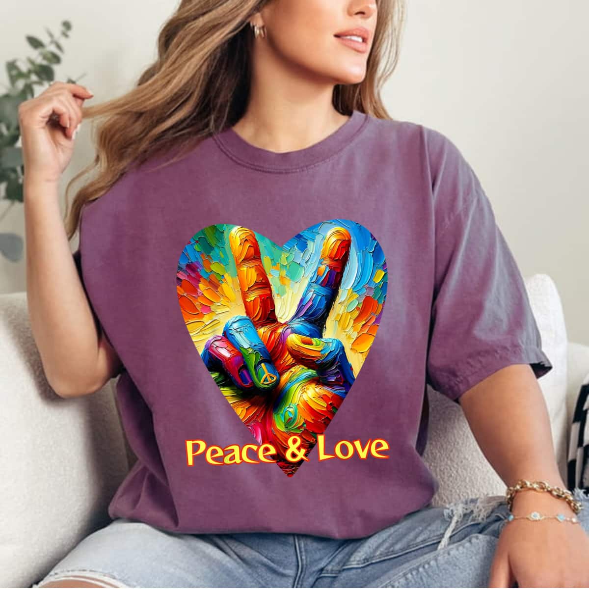 Peace & Love Colorful Empower T-Shirt Peace & Love Colorful Empower T-Shirt