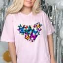 Butterfly Flower Heart Colorful T-Shirt
