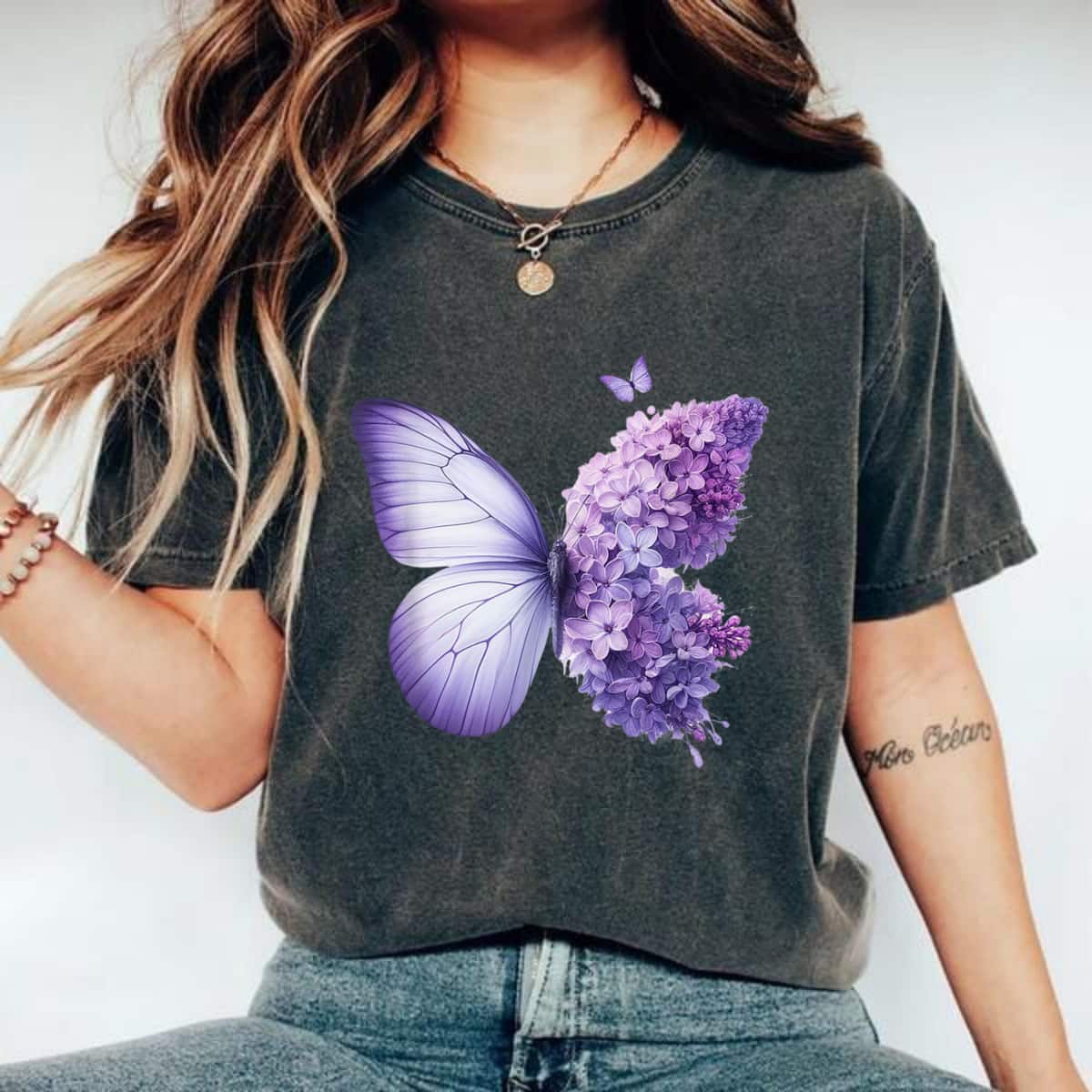 Cool Flowers Butterfly T-Shirt Cool Flowers Butterfly T-Shirt