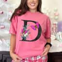 Initial D Letter Butterfly Rose T-Shirt