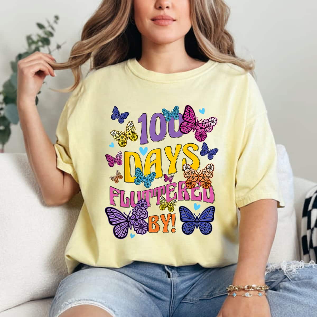 100 Days Fluttered By Butterfly T-Shirt 100 Days Fluttered By Butterfly T-Shirt