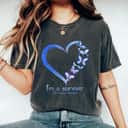 Butterfly Heart I'm A Survivor Colon Cancer Awareness T-Shirt