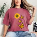 Sunflower Butterflies Never Give Up Multiple Sclerosis Warrior T-Shirt