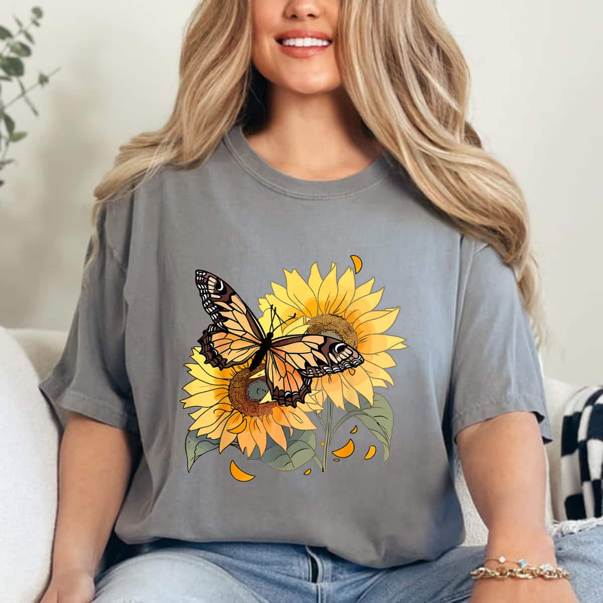 Butterfly Sunflower T-Shirt Butterfly Sunflower T-Shirt