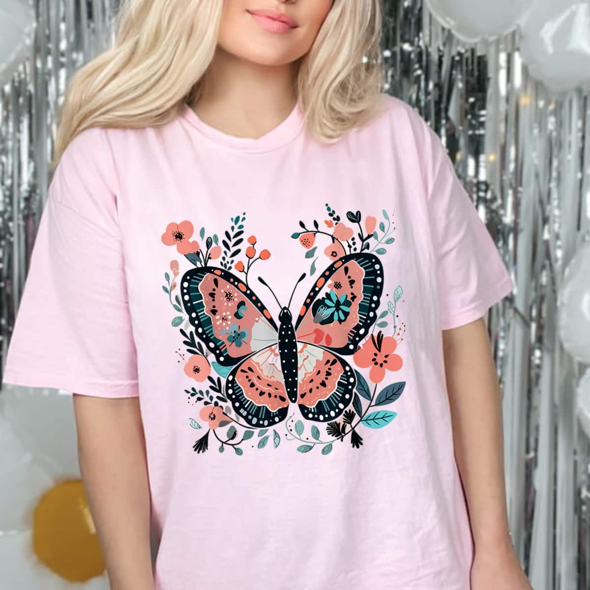 Floral Butterflies T-Shirt Floral Butterflies T-Shirt
