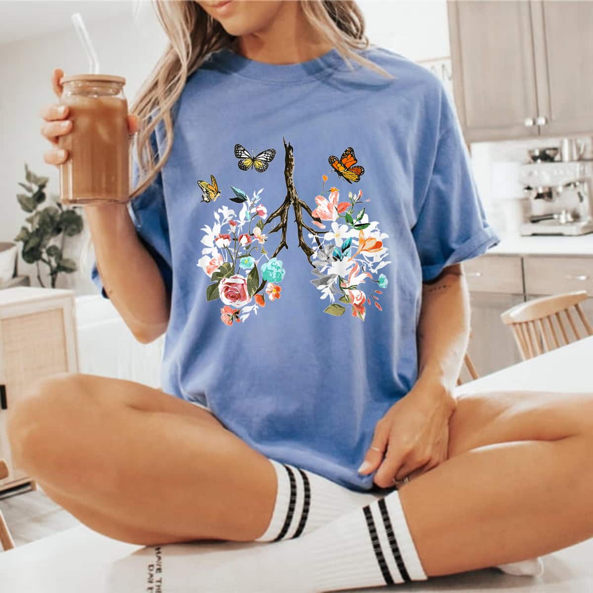Floral Lungs Butterfly Cottagecore Botanical T-Shirt Floral Lungs Butterfly Cottagecore Botanical T-Shirt