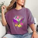 Floral Butterfly Nature Winged Insect Flower T-Shirt
