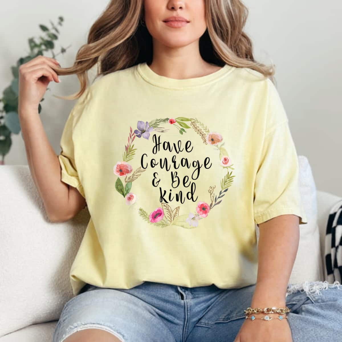 Have Courage & Be Kind Floral Circle T-Shirt Have Courage & Be Kind Floral Circle T-Shirt