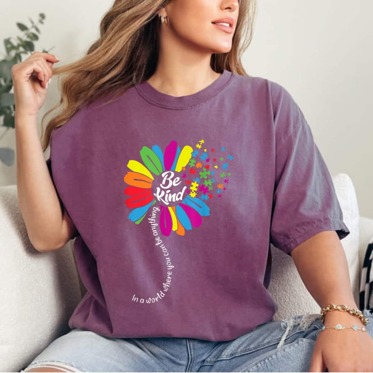 Colorful Flower Be Kind T-Shirt Colorful Flower Be Kind T-Shirt