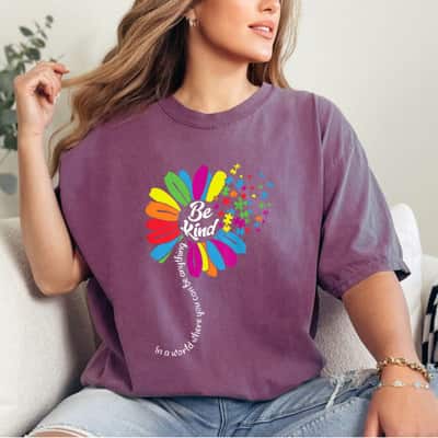 Colorful Flower Be Kind T-Shirt
