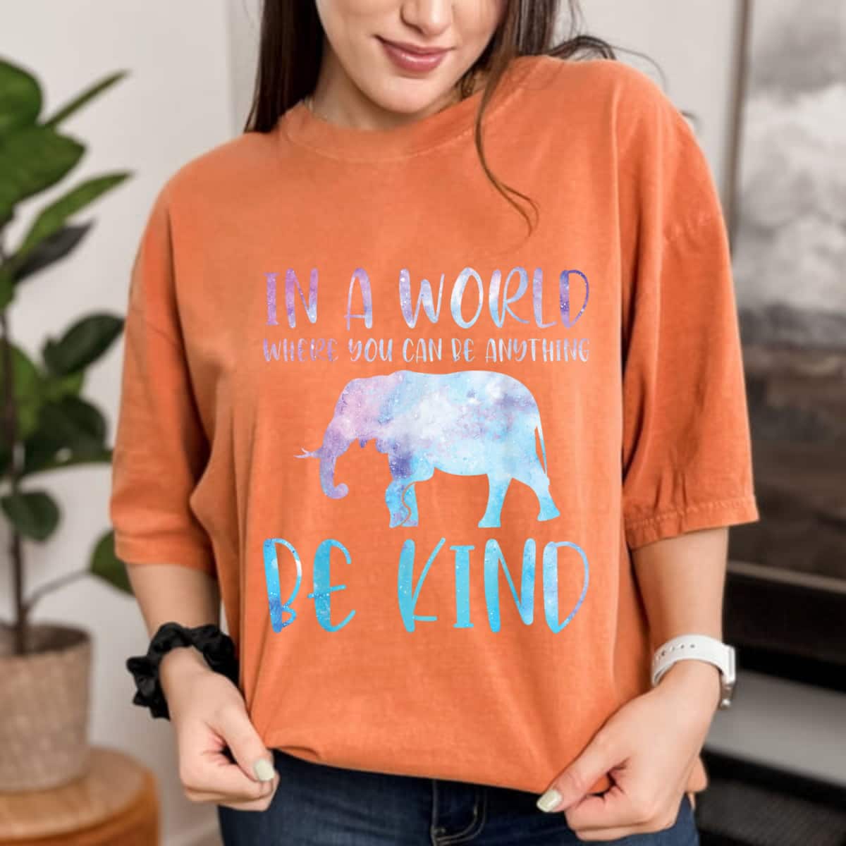 Be Kind Color Water Elephant T-Shirt Be Kind Color Water Elephant T-Shirt