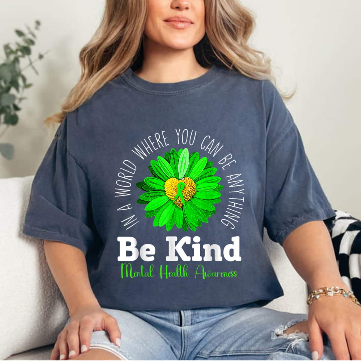 Sunflower Be Kind Mental Health Awareness T-Shirt Sunflower Be Kind Mental Health Awareness T-Shirt