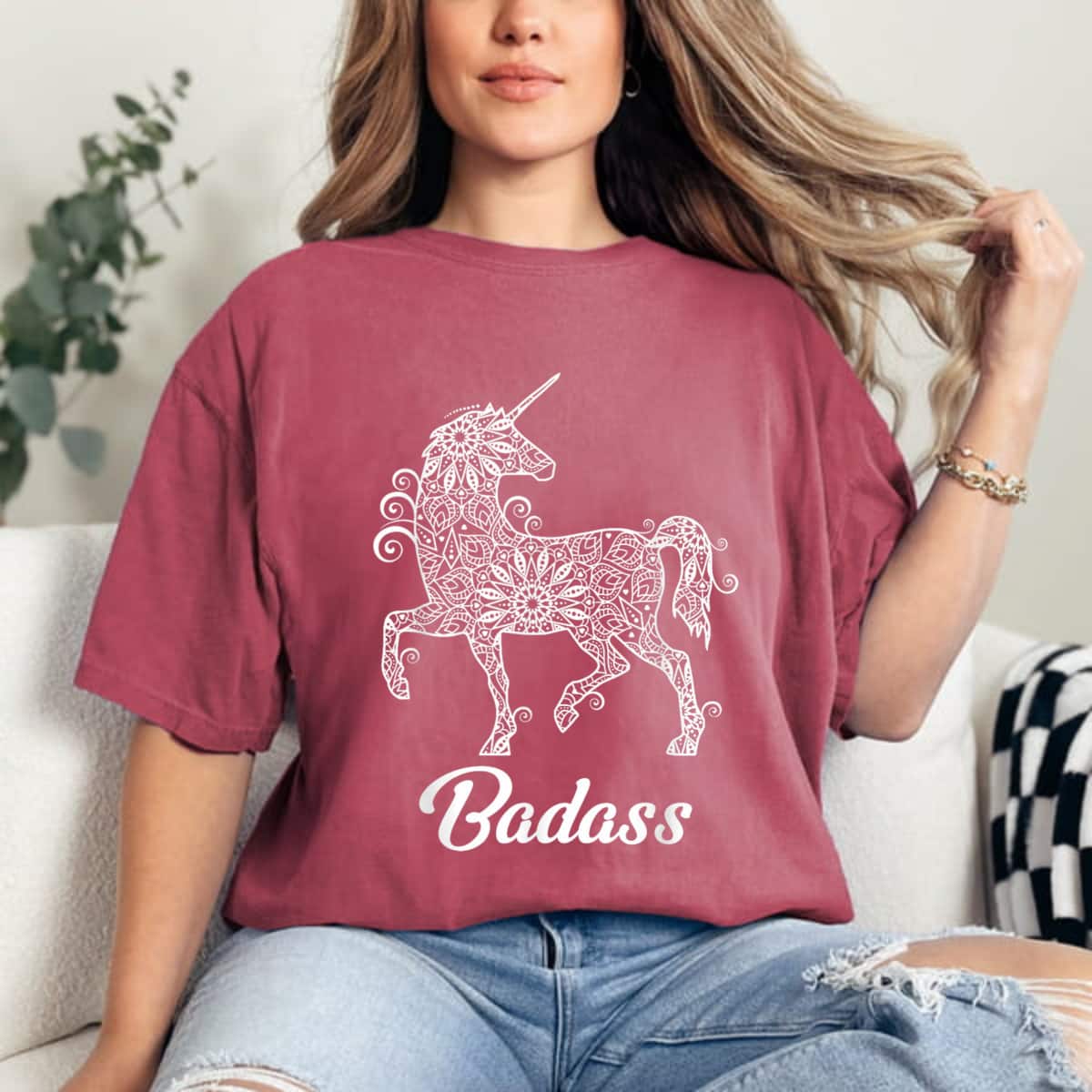 Unicorn Mandala Badass Empowered T-Shirt Unicorn Mandala Badass Empowered T-Shirt