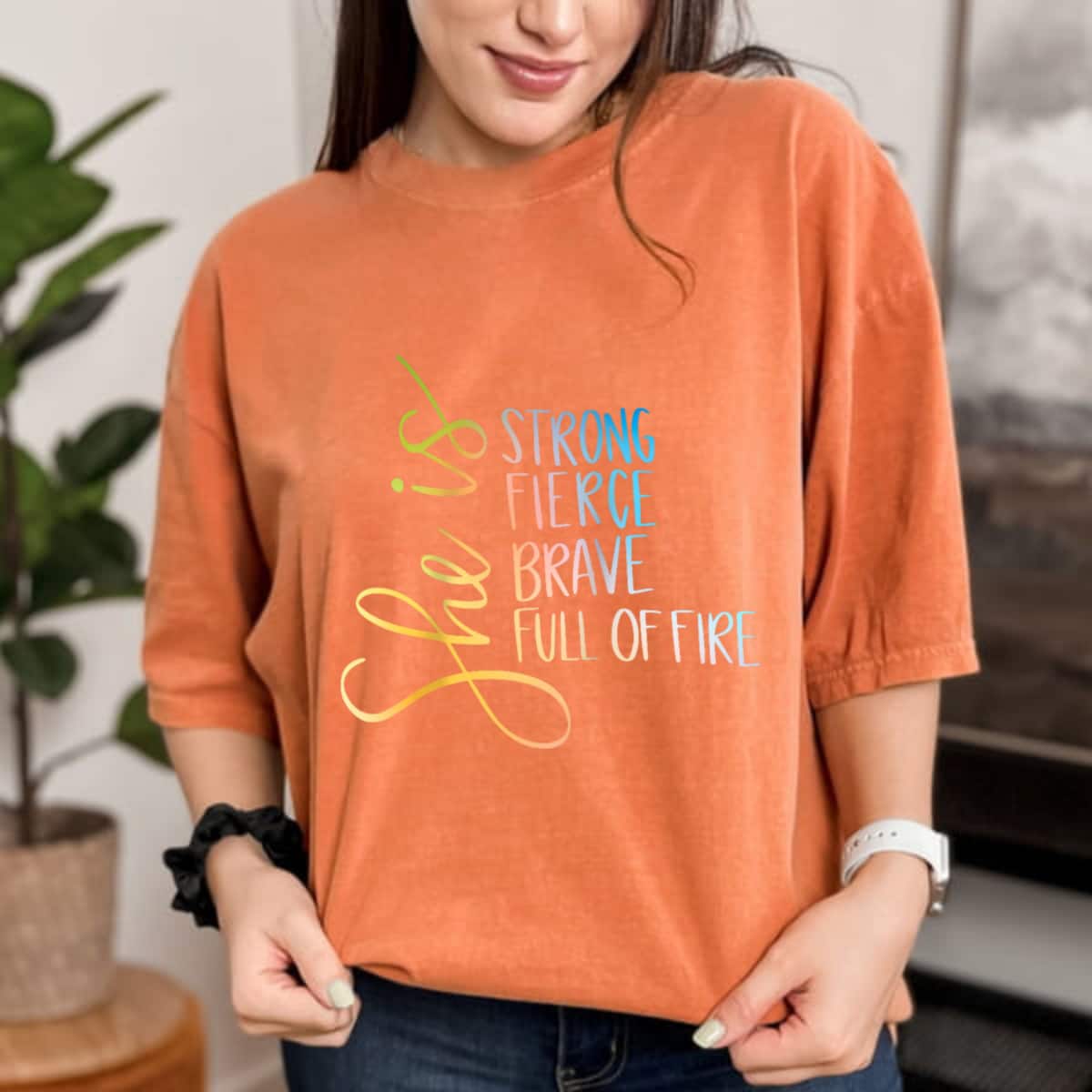 Empowered She Is Strong Fierce Brave T-Shirt Empowered She Is Strong Fierce Brave T-Shirt