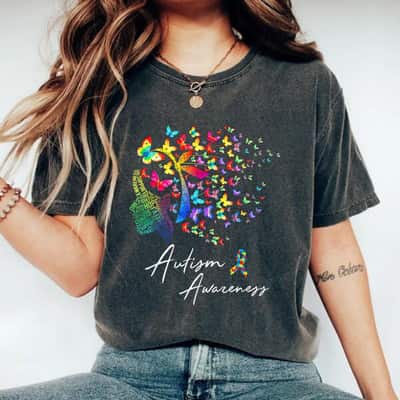 Support Hope Faith Love Autism Awareness Butterfly T-Shirt