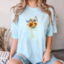 Vintage Faith Cross Sunflower Butterfly T-Shirt Vintage Faith Cross Sunflower Butterfly T-Shirt