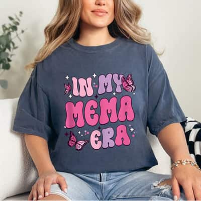 In My Mema Era Funny Butterfly Groovy Retro T-Shirt