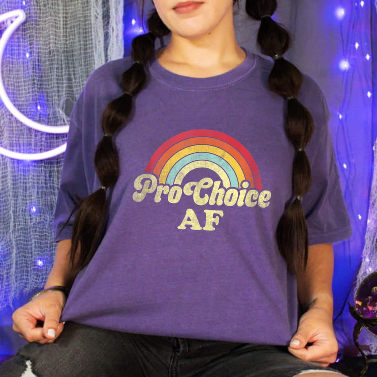 Pro Choice AF Rainbow Feminist AF Vintage T-Shirt Pro Choice AF Rainbow Feminist AF Vintage T-Shirt