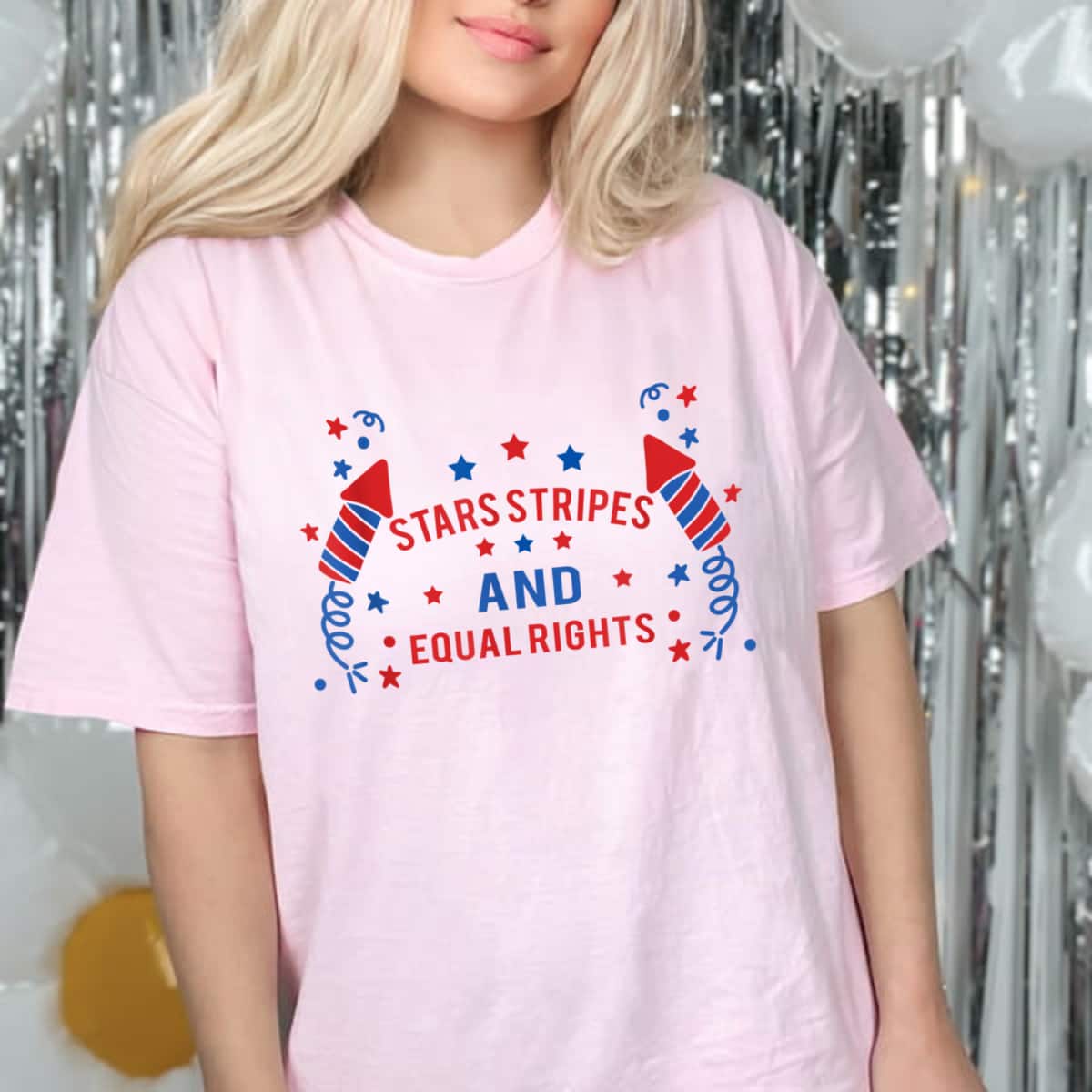 Stars Stripes And Equal Rights Firework T-Shirt Stars Stripes And Equal Rights Firework T-Shirt