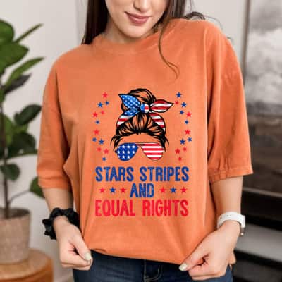 USA Flag Stars Stripes And Equal Rights Cool Girl T-Shirt