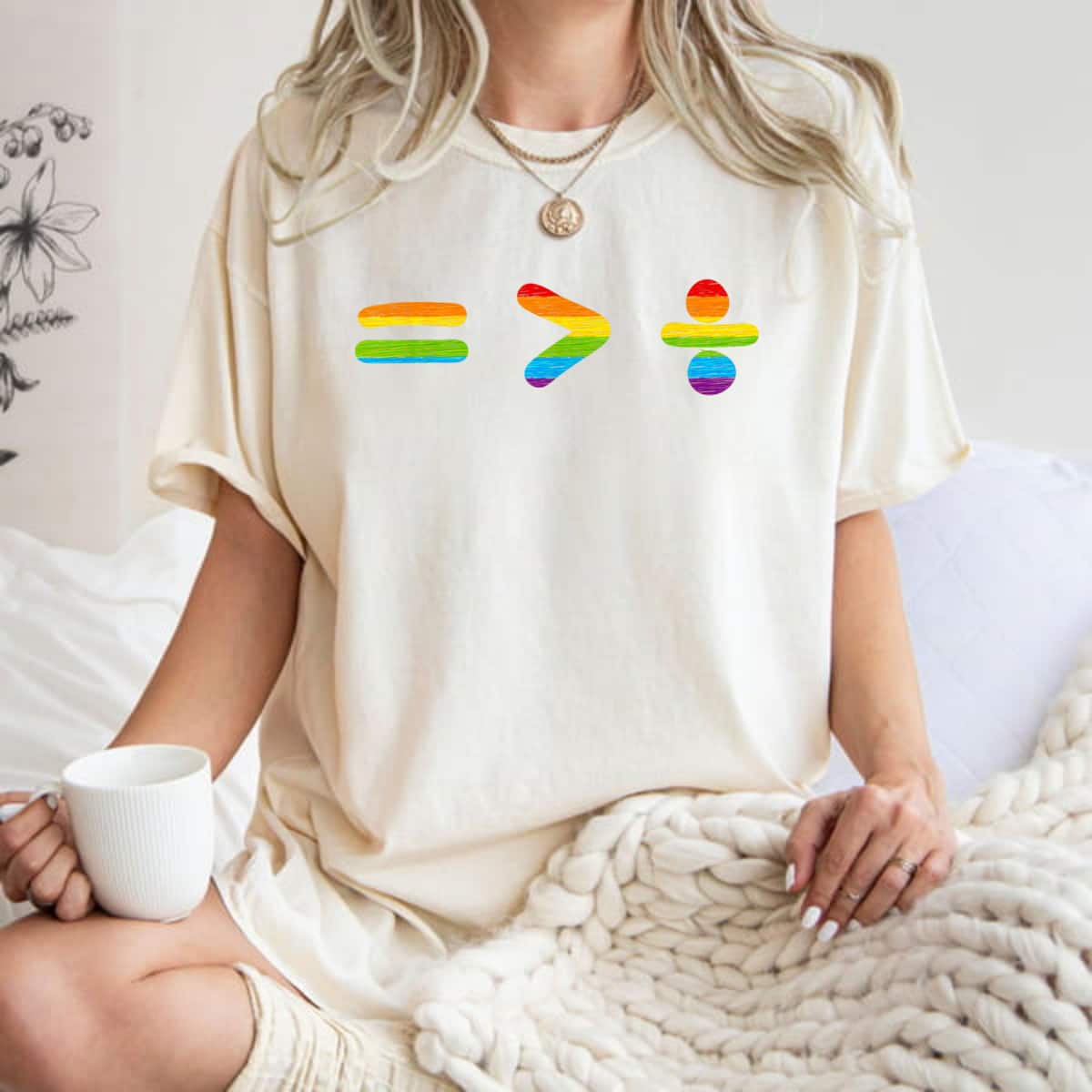 Equal Greater Than Divide Rainbow Flag LGBT Pride T-Shirt Equal Greater Than Divide Rainbow Flag LGBT Pride T-Shirt