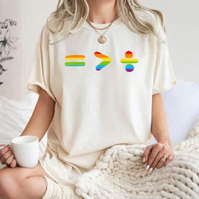 Equal Greater Than Divide Rainbow Flag LGBT Pride T-Shirt