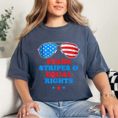 Stars Stripes And Equal Rights American Flag Glasses T-Shirt