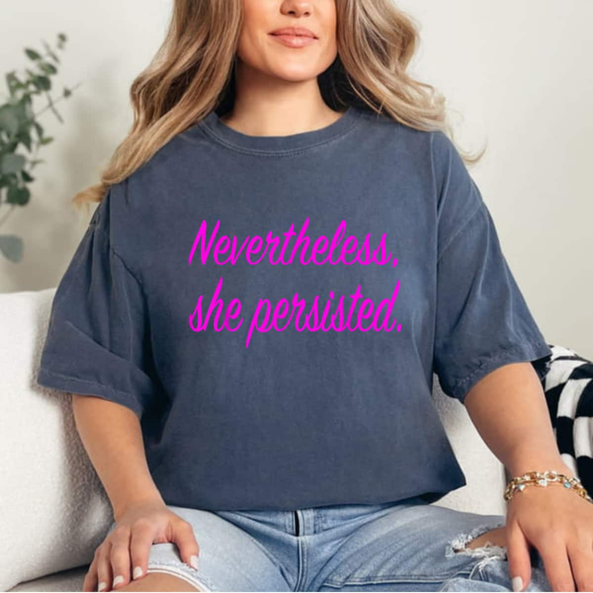 Nevertheless She Persisted Pink Cool T-Shirt Nevertheless She Persisted Pink Cool T-Shirt