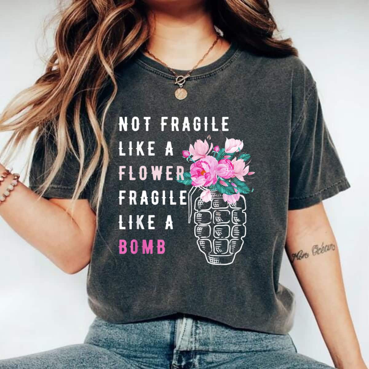 Not Fragile Like A Flower Ruth Bader Ginsburg Fragile Like A Bomb T-Shirt Not Fragile Like A Flower Ruth Bader Ginsburg Fragile Like A Bomb T-Shirt