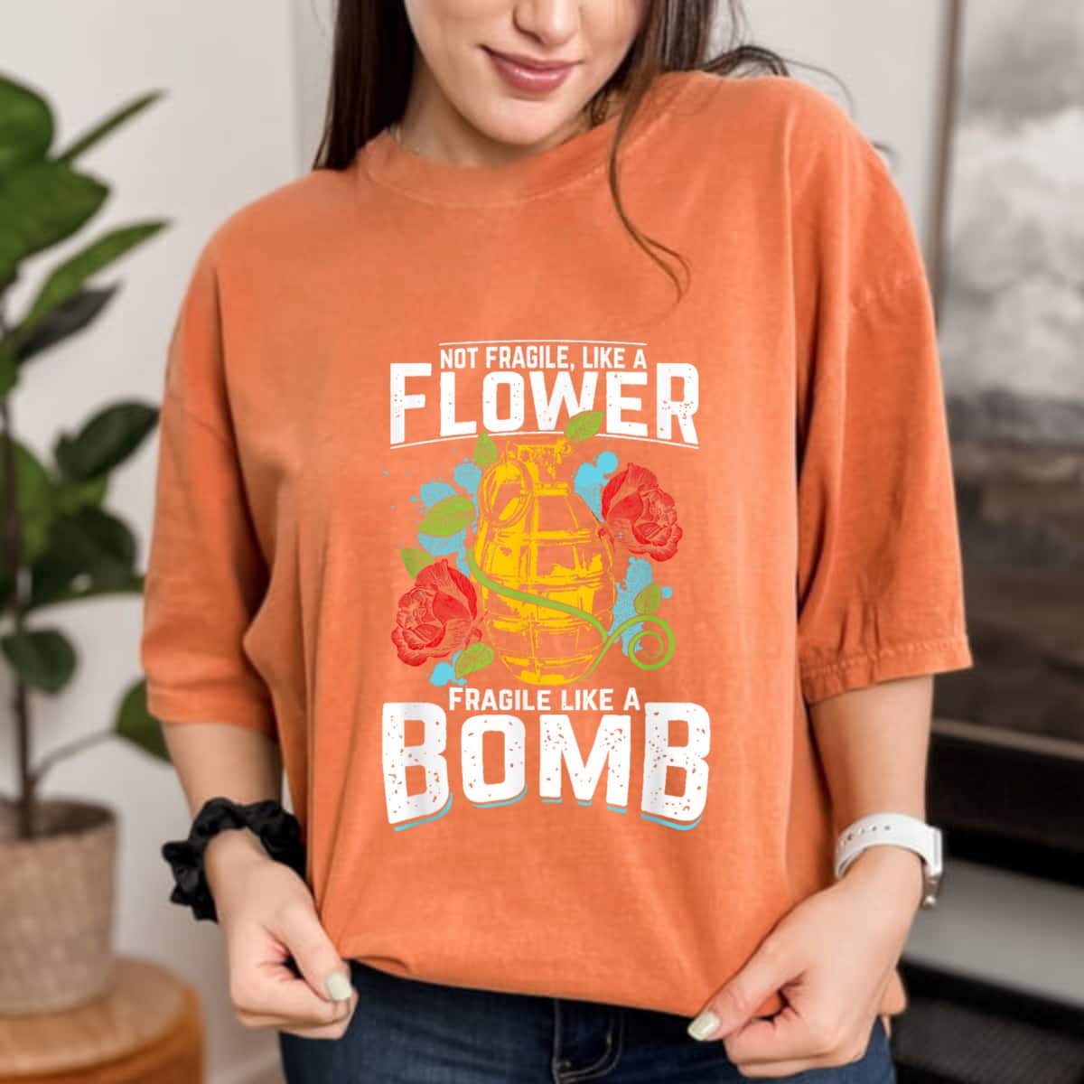 Tattoo Roses Not Fragile Like A Flower Fragile Like A Bomb T-Shirt Tattoo Roses Not Fragile Like A Flower Fragile Like A Bomb T-Shirt