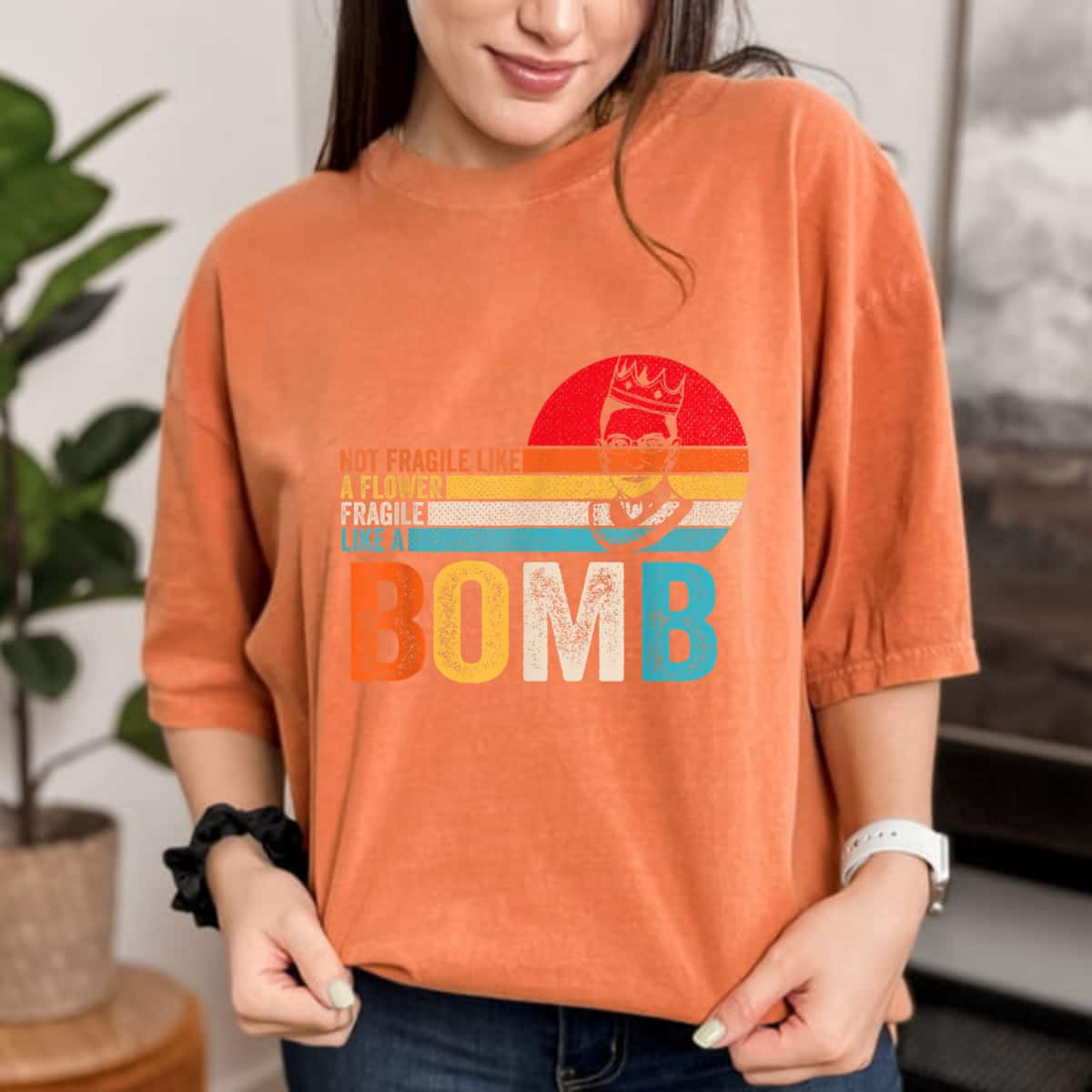 Not Fragile Like A Flower But A Bomb Ruth Ginsburg Gift For Strong Woman T-Shirt Not Fragile Like A Flower But A Bomb Ruth Ginsburg Gift For Strong Woman T-Shirt