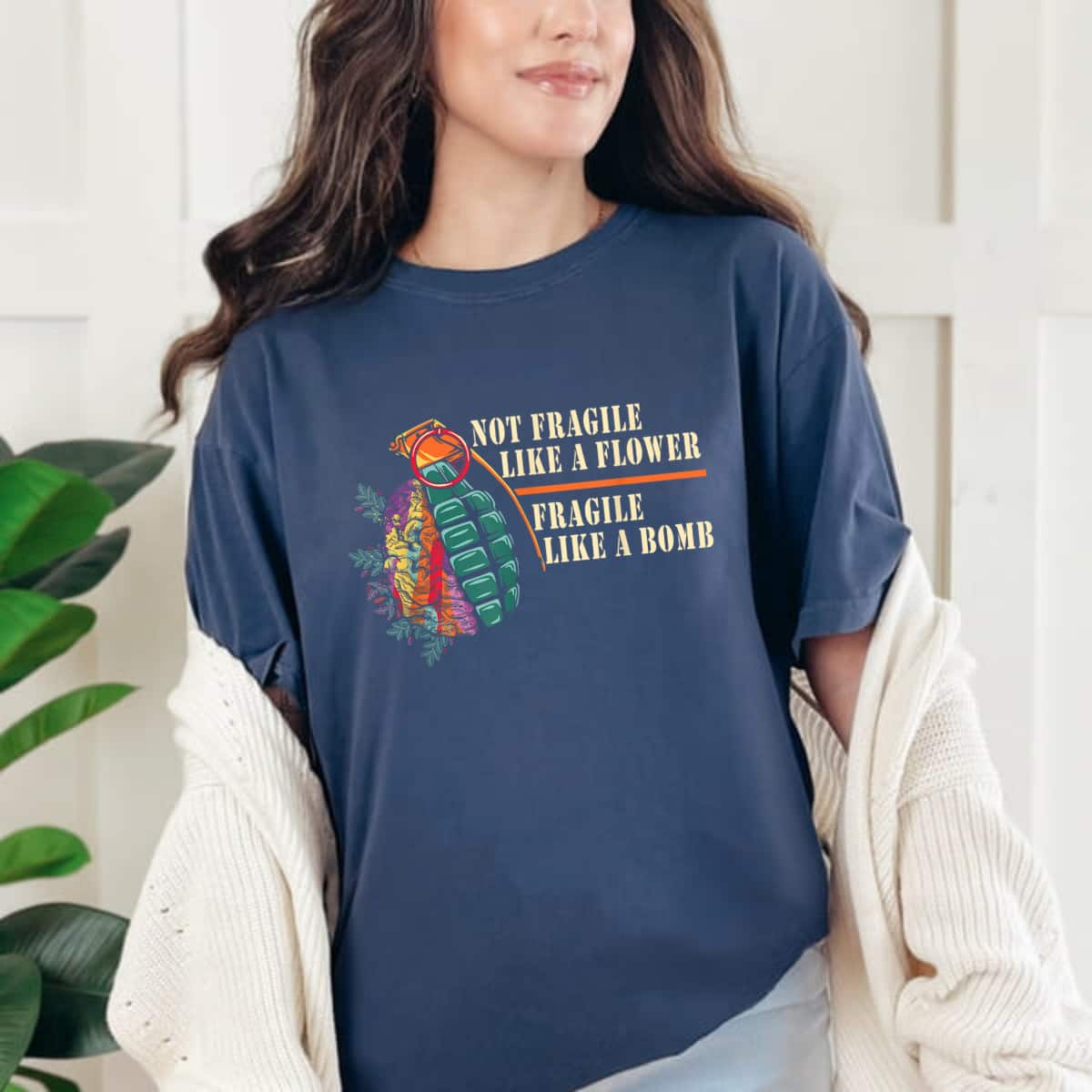 Not Fragile Like A Flower But A Bomb Brain T-Shirt Not Fragile Like A Flower But A Bomb Brain T-Shirt