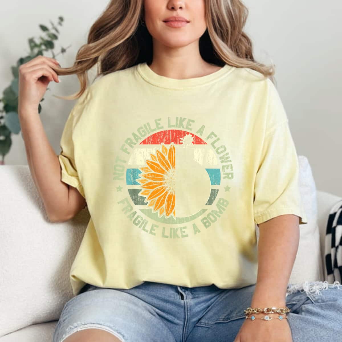 Gift For Feminists Not Fragile Like A Flower Fragile Like A Bomb T-Shirt Gift For Feminists Not Fragile Like A Flower Fragile Like A Bomb T-Shirt