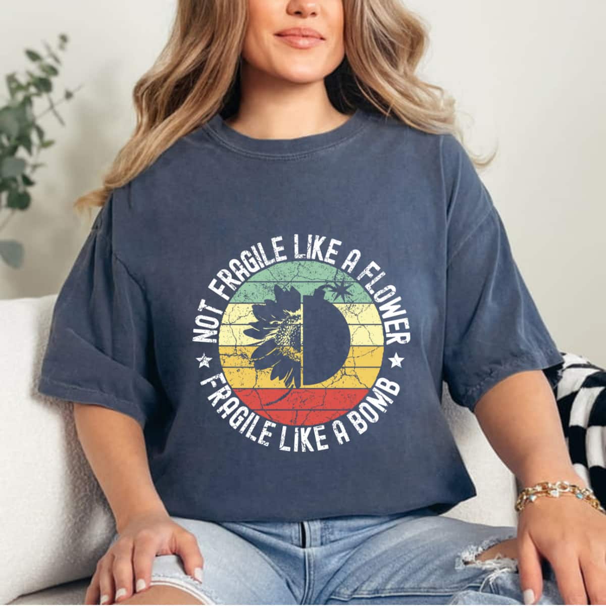 Not Fragile Like A Flower But A Bomb Ruth Bader RBG Feminist Sunflower T-Shirt Not Fragile Like A Flower But A Bomb Ruth Bader RBG Feminist Sunflower T-Shirt
