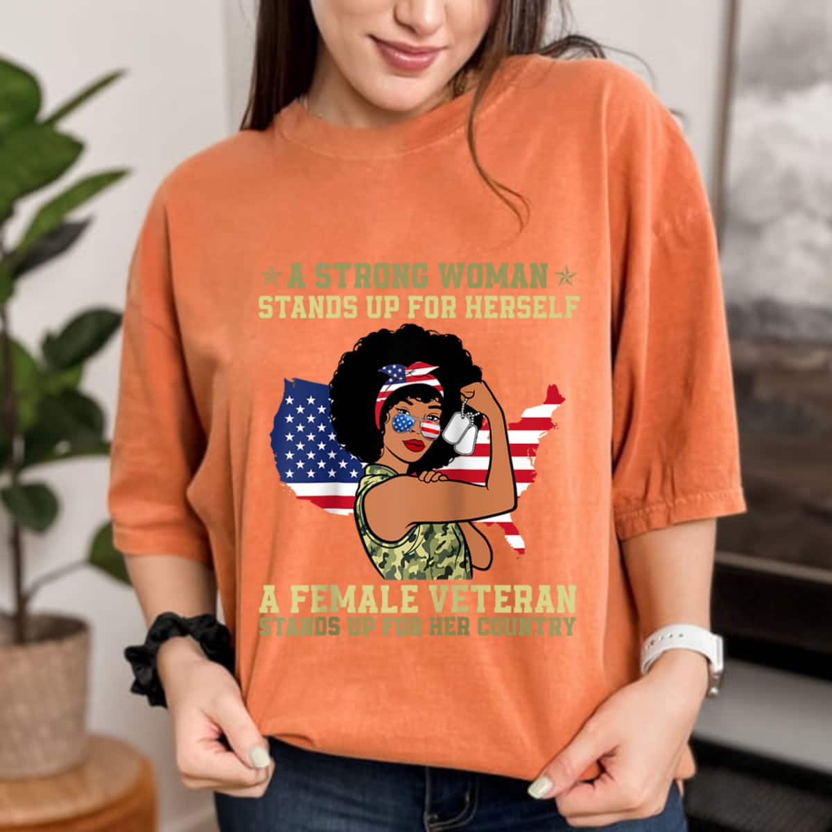 A Strong Woman Stands Up For Herself Motivational Quotes T-Shirt A Strong Woman Stands Up For Herself Motivational Quotes T-Shirt