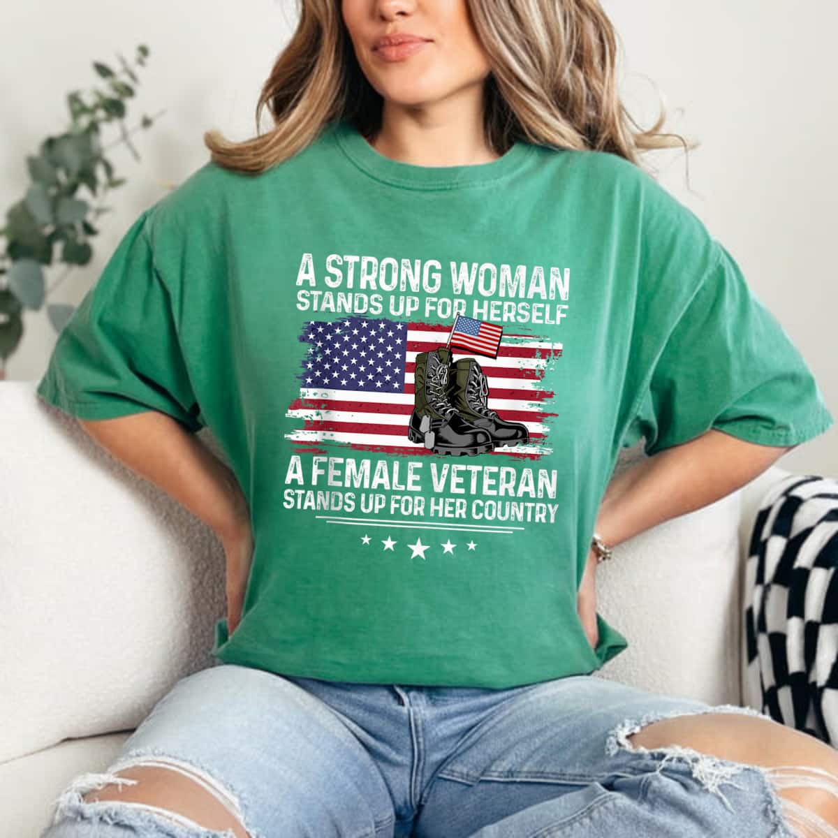 A Strong Woman Stands Up For Herself Cool Style T-Shirt A Strong Woman Stands Up For Herself Cool Style T-Shirt