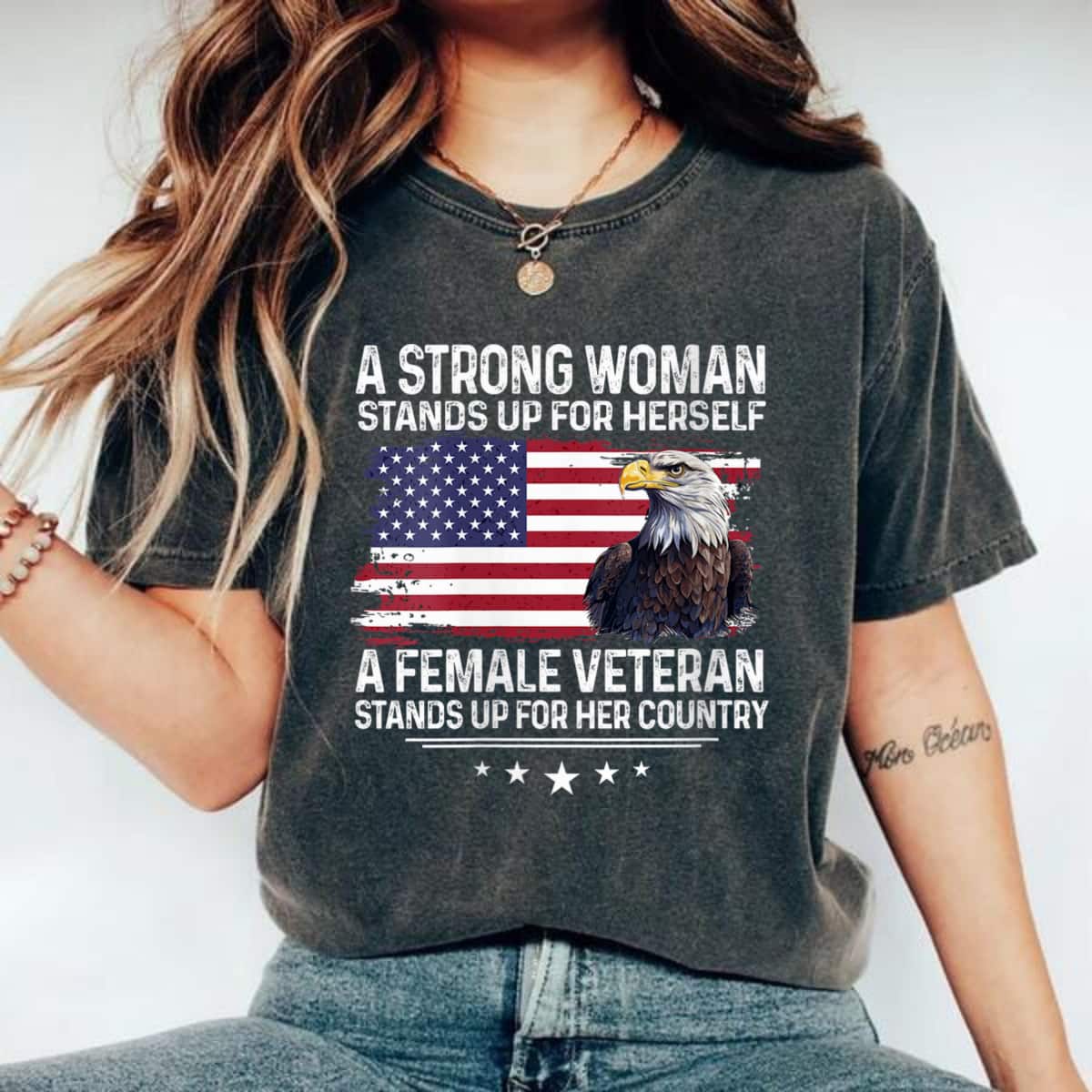 Eagle A Strong Woman Stands Up For Herself T-Shirt Eagle A Strong Woman Stands Up For Herself T-Shirt