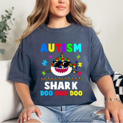 Autism Awareness Shark Doo Doo Doo T-Shirt