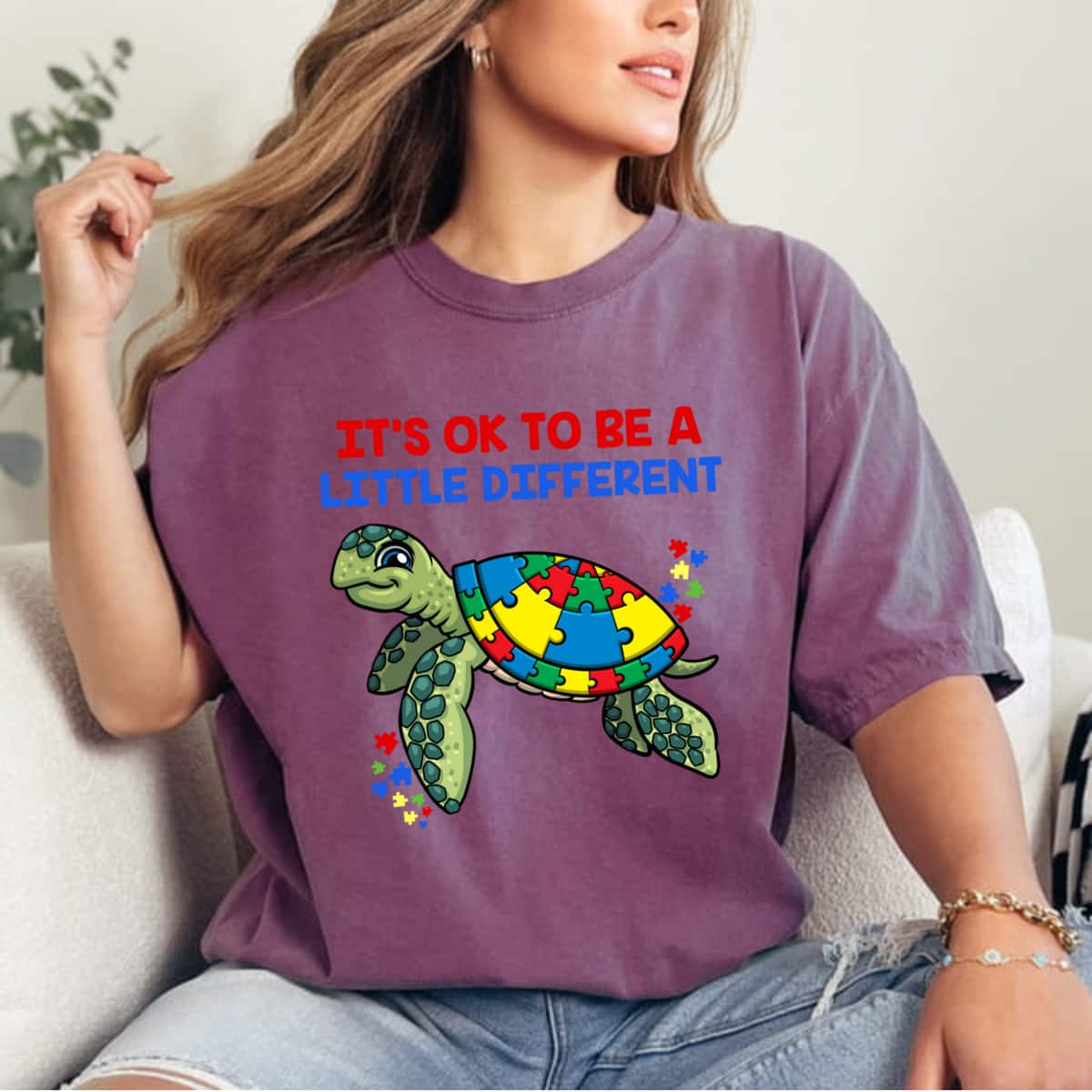 Turtle Autism Awareness It's Ok To Be A Little Different T-Shirt Turtle Autism Awareness It's Ok To Be A Little Different T-Shirt
