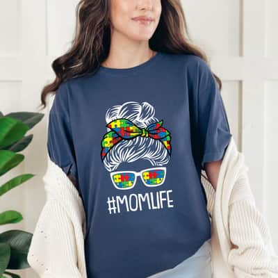 Mom-Life Autism Awareness Funny Mama T-Shirt