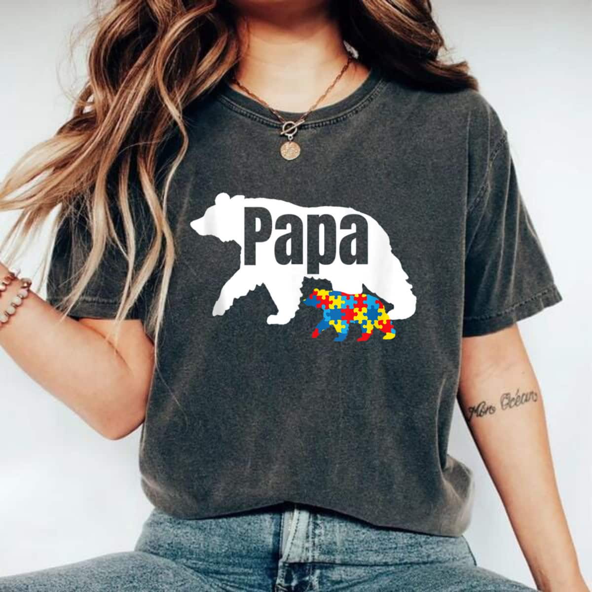 Cool Autism Awareness Papa Bear T-Shirt Cool Autism Awareness Papa Bear T-Shirt