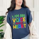 Colorful I Am His Voice He Is My Heart Autism Awareness T-Shirt Colorful I Am His Voice He Is My Heart Autism Awareness T-Shirt