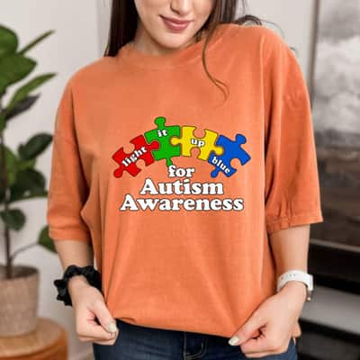 Light It Up Blue For Autism Awareness T-Shirt