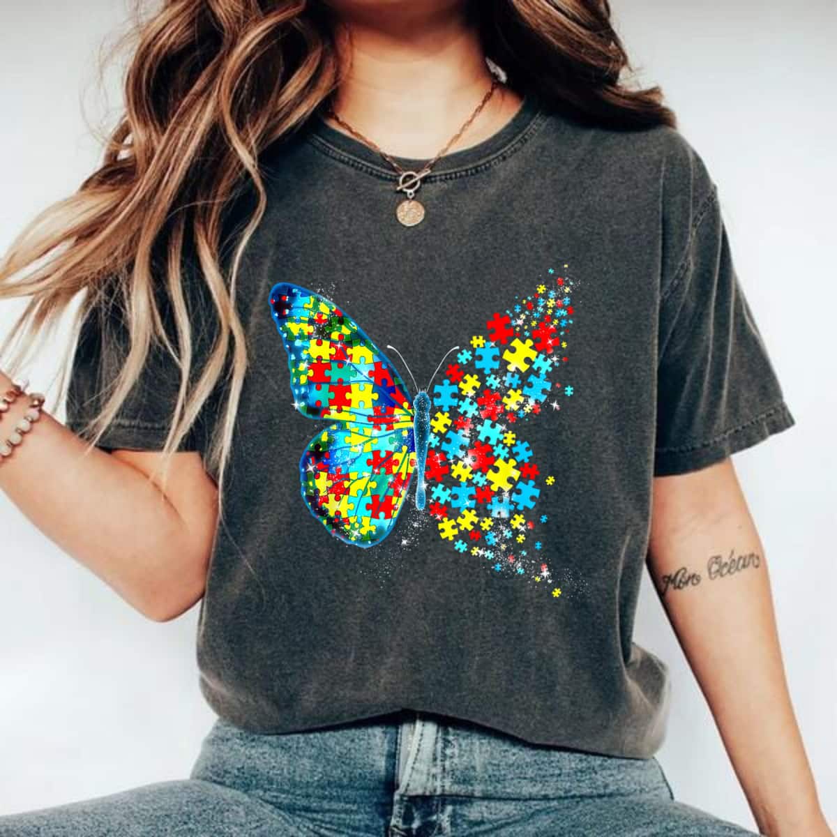Autism Awareness Colorful Butterfly T-Shirt Autism Awareness Colorful Butterfly T-Shirt