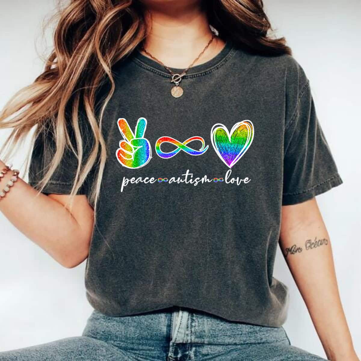 Peace Love Infinity Symbol Autism Awareness T-Shirt Peace Love Infinity Symbol Autism Awareness T-Shirt