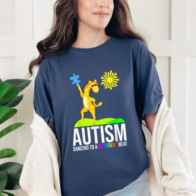 Funny Autism Awareness Dancing To A Different Beat T-Shirt