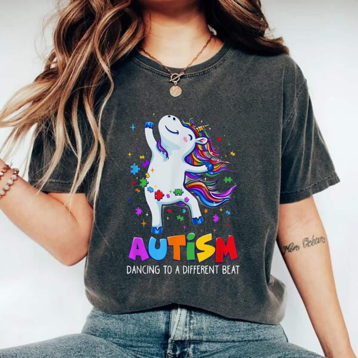 Autism Awareness Dabbing Unicorn Dancing To A Different Beat T-Shirt Autism Awareness Dabbing Unicorn Dancing To A Different Beat T-Shirt