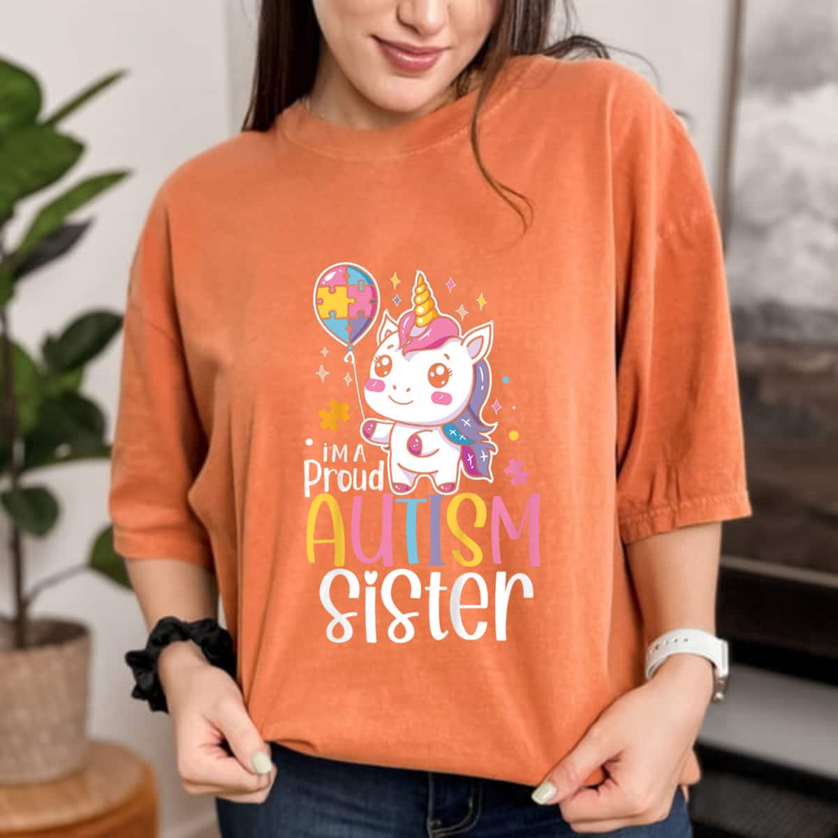 Cute Unicorn Autism Awareness I'm A Proud Sister T-Shirt Cute Unicorn Autism Awareness I'm A Proud Sister T-Shirt