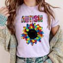 Colorful Sunflower Autism Awareness T-Shirt Colorful Sunflower Autism Awareness T-Shirt
